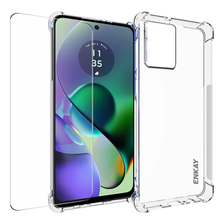 ENKAY HAT PRINCE For Motorola Moto G54 5G Clear Case TPU Phone Cover with Screen Protector