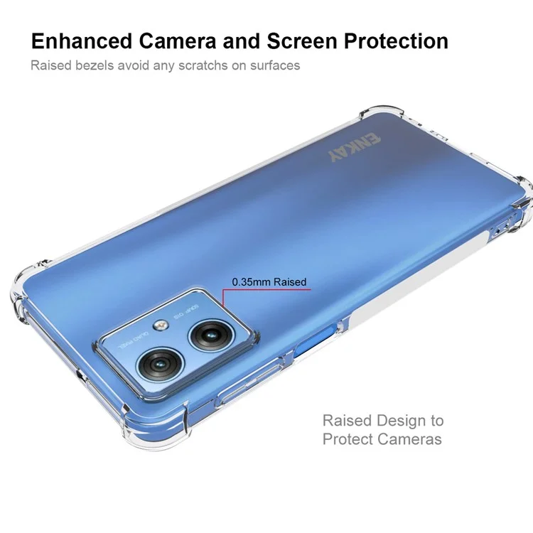 ENKAY HAT PRINCE For Motorola Moto G54 5G Clear Case TPU Phone Cover with Screen Protector