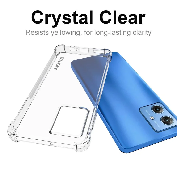 ENKAY HAT PRINCE For Motorola Moto G54 5G Clear Case TPU Phone Cover with Screen Protector