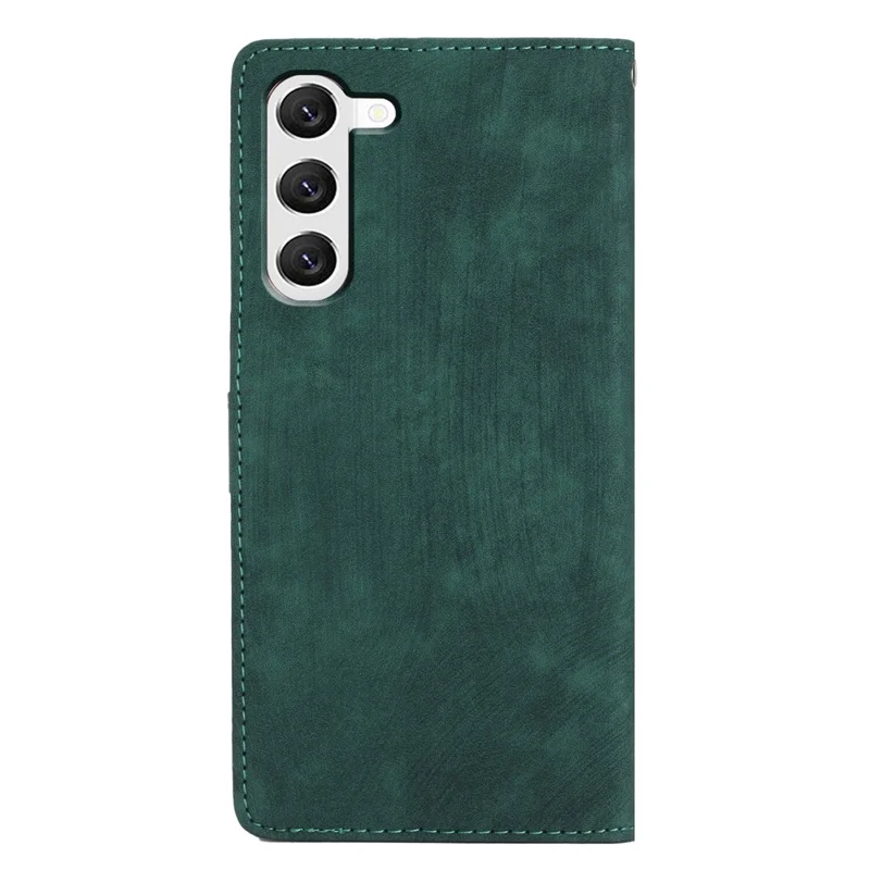 For Samsung Galaxy S24+ Case Solid Color Leather Stand Phone Cover - Green