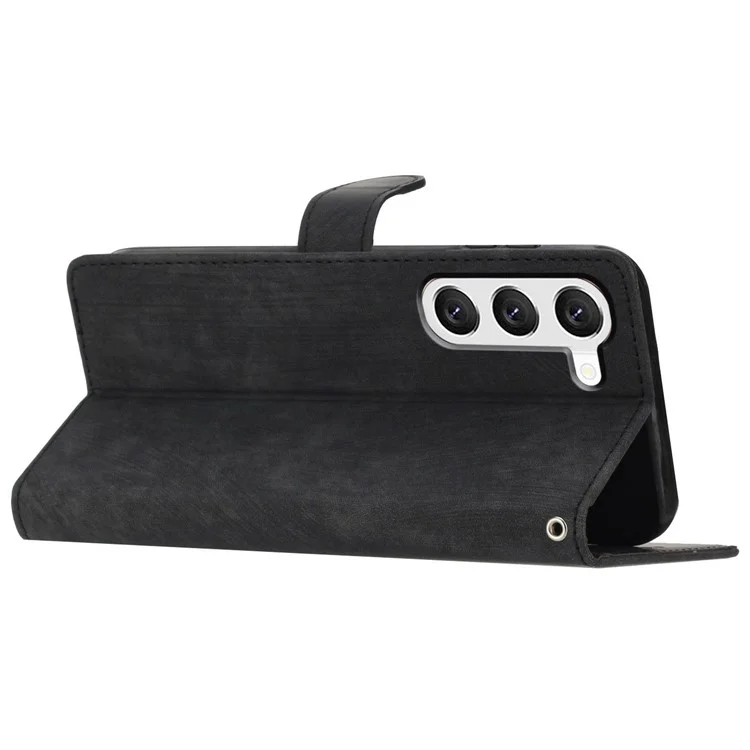 Para Samsung Galaxy S24 Case Leather Wallet Stand Phone Cover - Preto