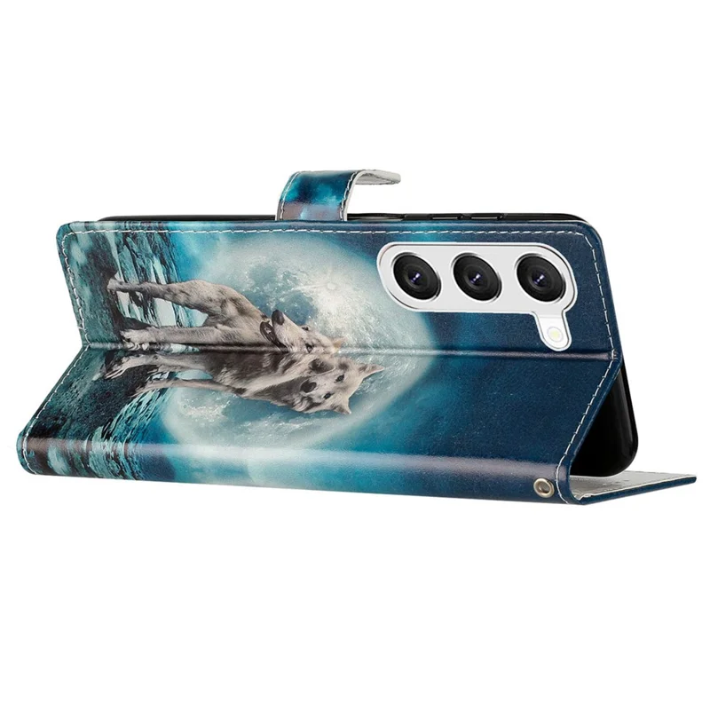 For Samsung Galaxy S24+ Case Pattern Printing PU Leather Wallet Phone Cover - Two Wolves