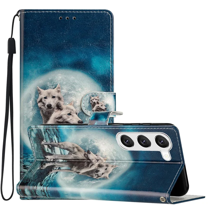For Samsung Galaxy S24+ Case Pattern Printing PU Leather Wallet Phone Cover - Two Wolves