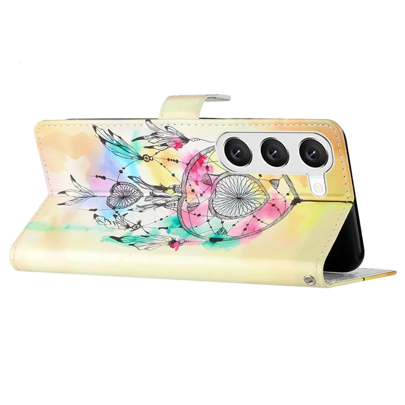 For Samsung Galaxy S24+ Case Pattern Printing PU Leather Wallet Phone Cover - Wind Chime