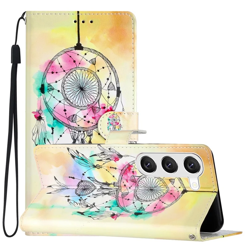 For Samsung Galaxy S24+ Case Pattern Printing PU Leather Wallet Phone Cover - Wind Chime