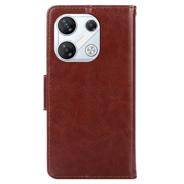 For Infinix GT 10 Pro 5G Case Textured Leather Flip Folio Phone Cover - Brown