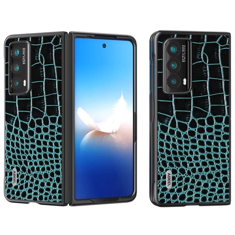 ABEEL Para Honor Magia Vs2 5G Funda Cuero Genuino de Vaca Textura de Cocodrilo Funda de Teléfono - Azul 
