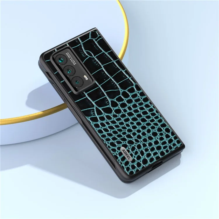 ABEEL Para Honor Magia Vs2 5G Funda Cuero Genuino de Vaca Textura de Cocodrilo Funda de Teléfono - Azul 