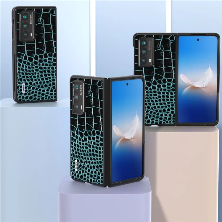 ABEEL Para Honor Magia Vs2 5G Funda Cuero Genuino de Vaca Textura de Cocodrilo Funda de Teléfono - Azul 