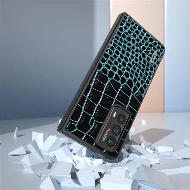 ABEEL Para Honor Magia Vs2 5G Funda Cuero Genuino de Vaca Textura de Cocodrilo Funda de Teléfono - Azul 