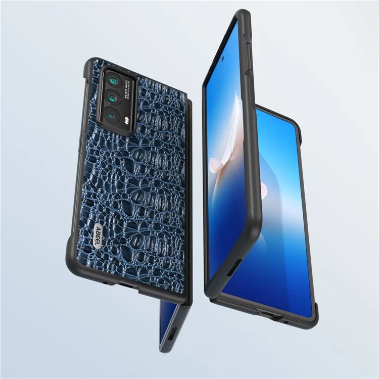 ABEEL For Honor Magic Vs2 5G Hülle Echtes Rindsleder Rückseite - Blau