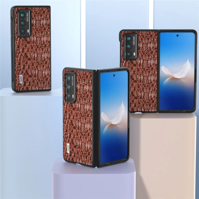 ABEEL For Honor Magic Vs2 5G Case Genuine Cow Leather Back Cover - Coffee