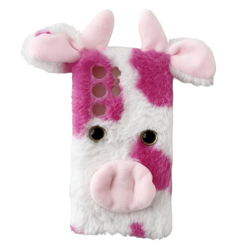 For Samsung Galaxy S24 Ultra Slim Case Fluffy Cows Ear Soft TPU Phone Case - Rose