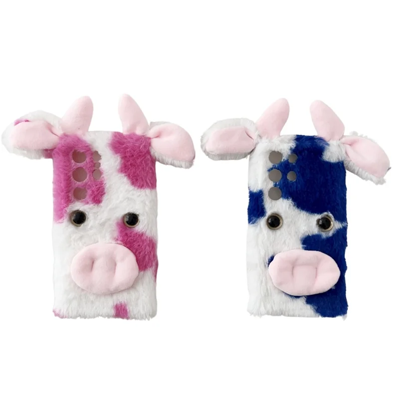 For Samsung Galaxy S24 Ultra Slim Case Fluffy Cows Ear Soft TPU Phone Case - Rose
