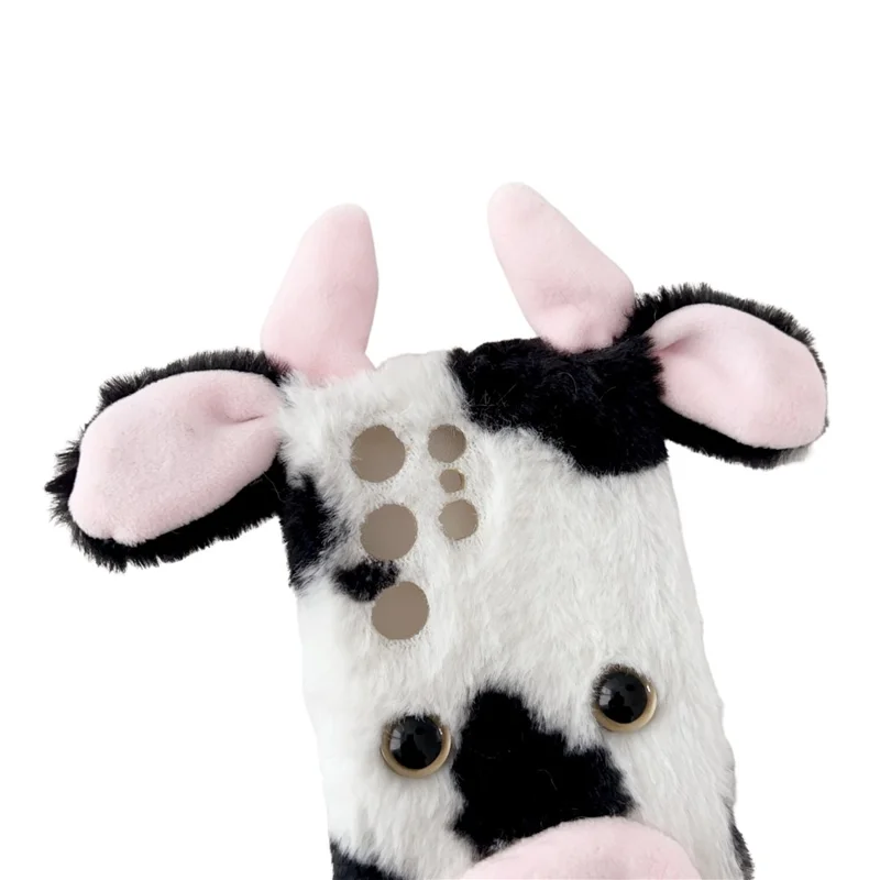 For Samsung Galaxy S24 Ultra Slim Case Fluffy Cows Ear Soft TPU Phone Case - Rose