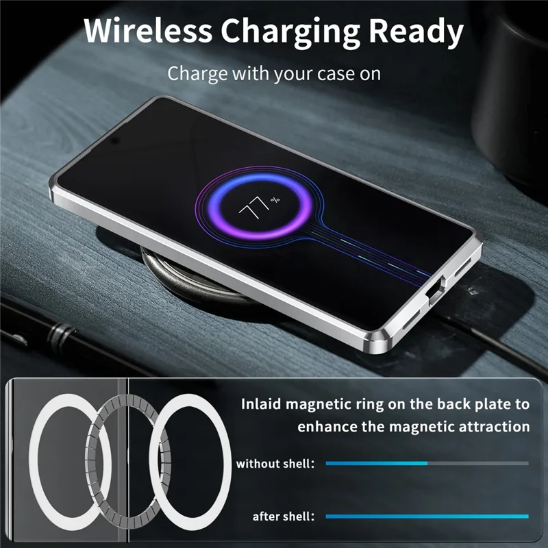 For Xiaomi 14 Slim Case Anti-Drop Lens Guard Aroma Design Metal+PC Phone Cover Magnetic Case - Silver