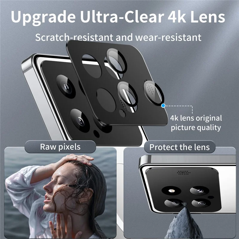 For Xiaomi 14 Slim Case Anti-Drop Lens Guard Aroma Design Metal+PC Phone Cover Magnetic Case - Silver