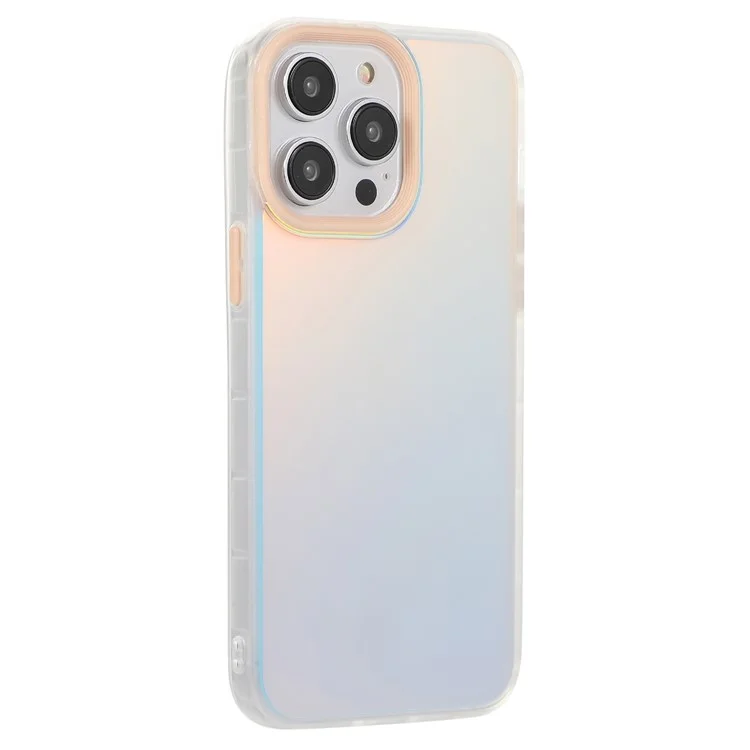 Para iPhone 15 Pro Max Case PC+TPU Phone Protector Anti-queda Laser Matte Protective Cover - Light Pink