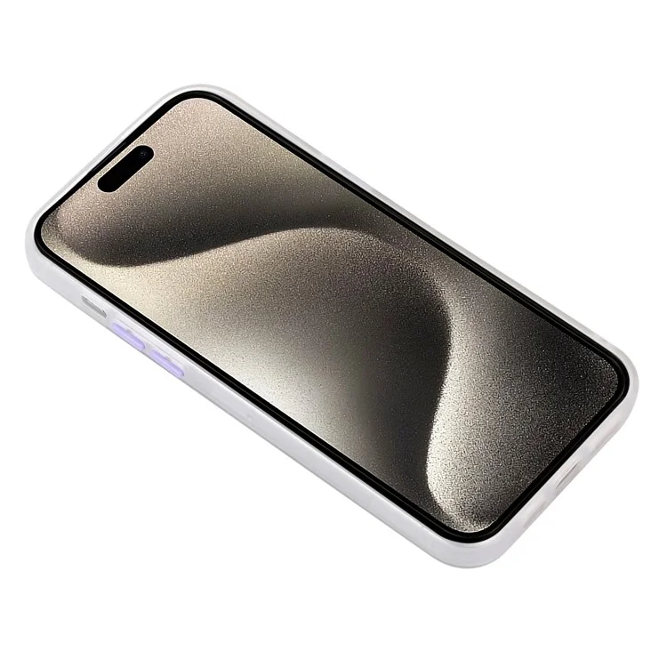 Para iPhone 15 Pro Max Case PC+TPU Phone Protector Anti-queda Laser Matte Protective Cover - Light Pink