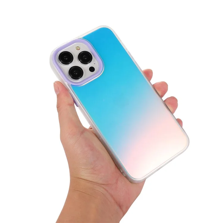 Para iPhone 15 Pro Max Case PC+TPU Phone Protector Anti-queda Laser Matte Protective Cover - Light Pink