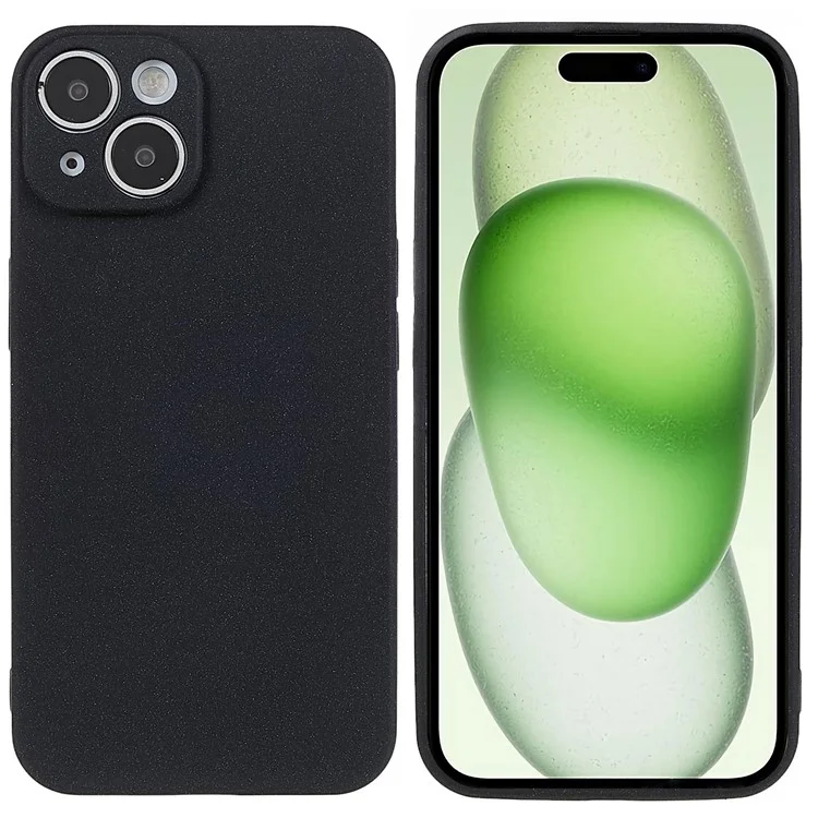 Für iPhone 15 Plus Case TPU Anti-Scratch Double-Sided Matte Phone Protector - Schwarz