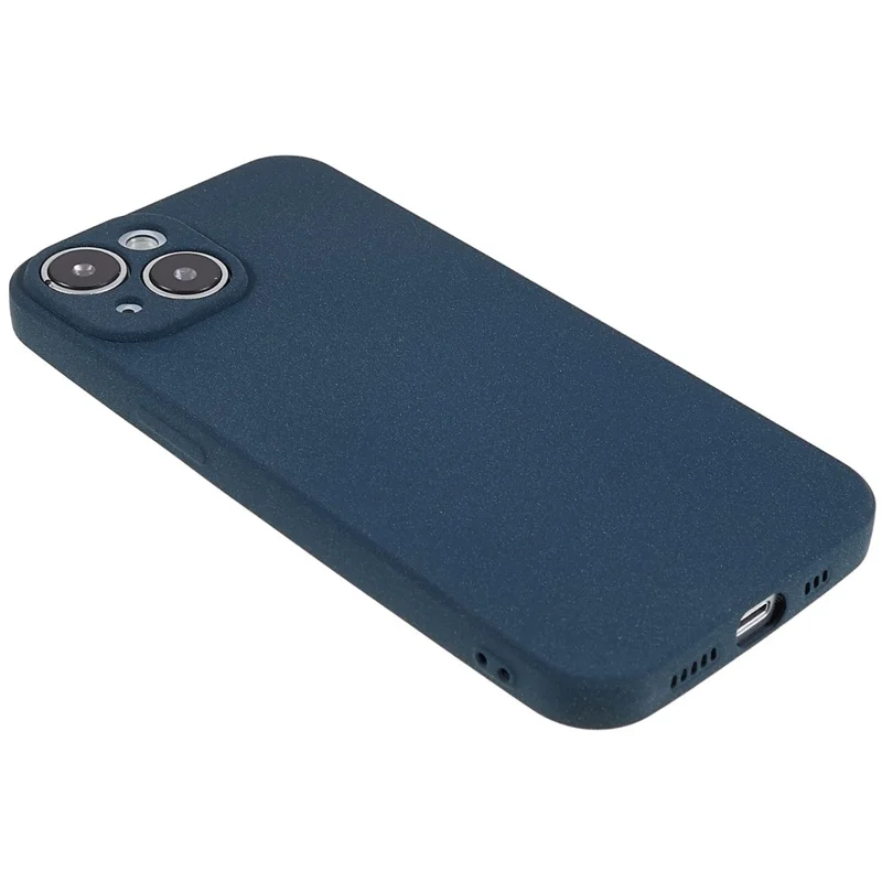 For iPhone 15 Plus Case TPU Anti-scratch Double-Sided Matte Phone Protector - Navy Blue