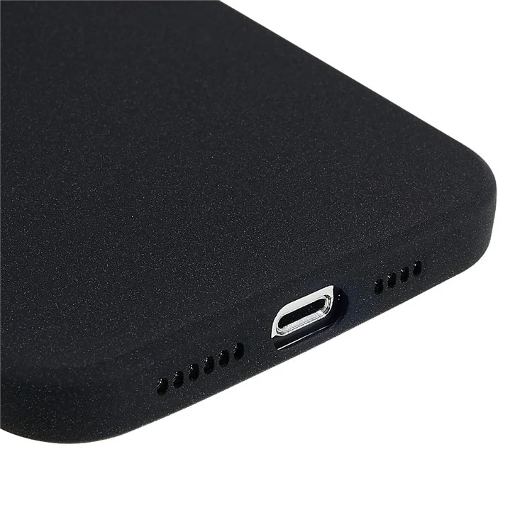 For iPhone 15 Pro Max Double-Sided Matte Phone Case TPU Shockproof Back Shell Cover - Black