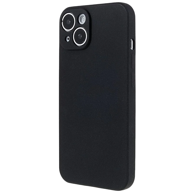 For iPhone 15 TPU Case Anti-scratch Double-Sided Matte Phone Back Cover - Black