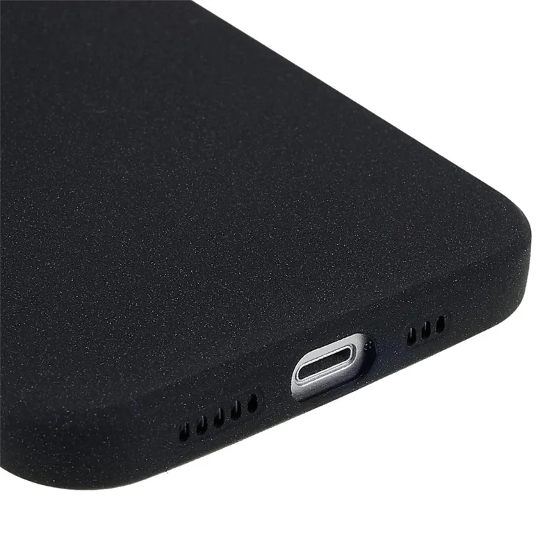 For iPhone 15 TPU Case Anti-scratch Double-Sided Matte Phone Back Cover - Black