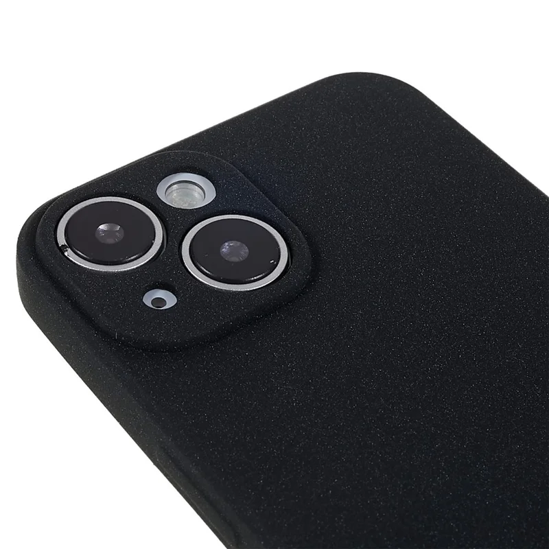 For iPhone 15 TPU Case Anti-scratch Double-Sided Matte Phone Back Cover - Black
