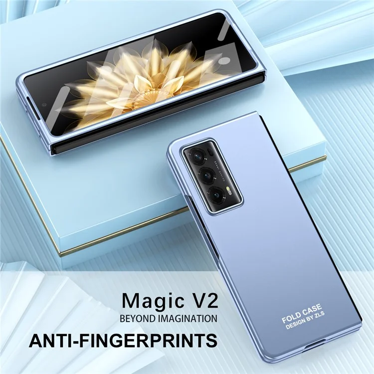 Pour l'honneur Magic Vs2 5G Étui Dur PC Mat Housse de Téléphone avec Film en Verre Trempé - Bleu