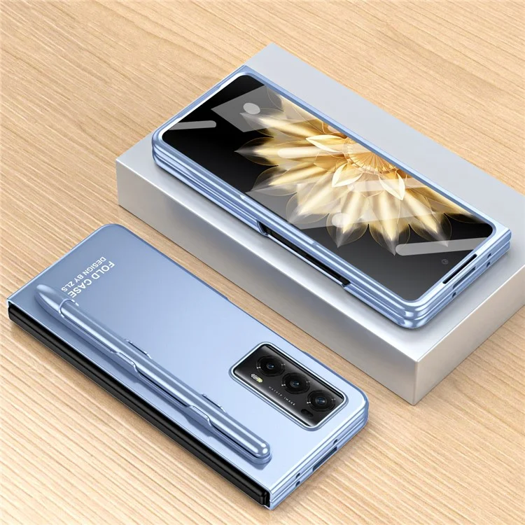 For Honor Magic Vs2 5G Case Matte Phone Cover mit Gehärtetem Glas-Film / Stylus - Blau