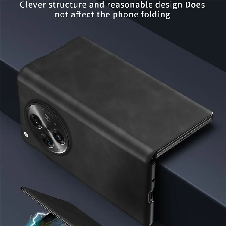 Funda plegable abierta de OnePlus Nappa Texture Stand Leather + PC Phone Cover - Negro
