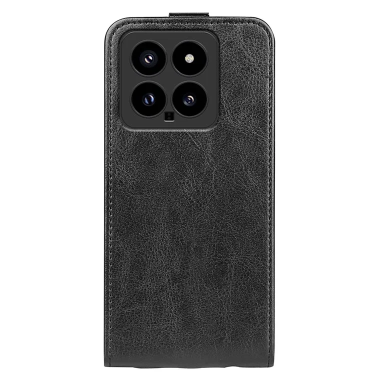 Para Xiaomi 14 Case Crazy Horse Texture Leather Cover com Suporte para Cartão - Preto