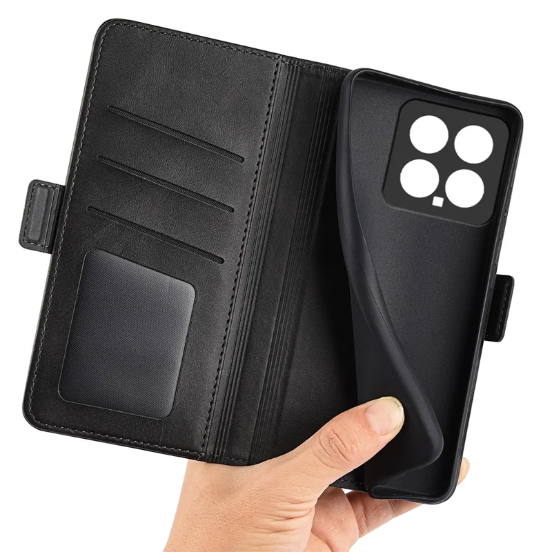 Per Xiaomi 14 Case Calf Texture Leather Wallet Phone Cover - Nero
