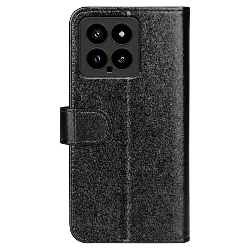 Etui na Xiaomi 14, etui portfelik z kozą PU o fakturze konia, pokrywa telefoniczna - Czarny