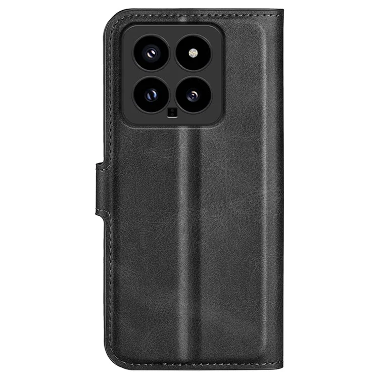 Para Xiaomi 14 Case Calf Texture PU Leather Flip Phone Wallet Cover - Preto