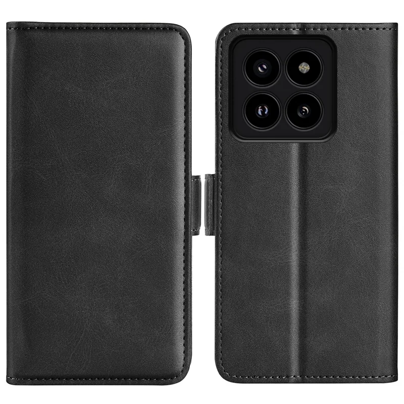 Für Xiaomi 14 Pro Hülle PU-Leder Magnetverschluss Geldbörse Cover - Schwarz