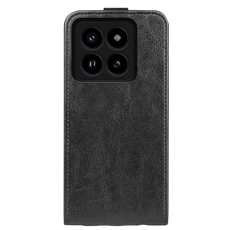 Pour Xiaomi 14 Pro Étui Texture Cheval Fou Vertical Rabat Housse En Cuir - Noir