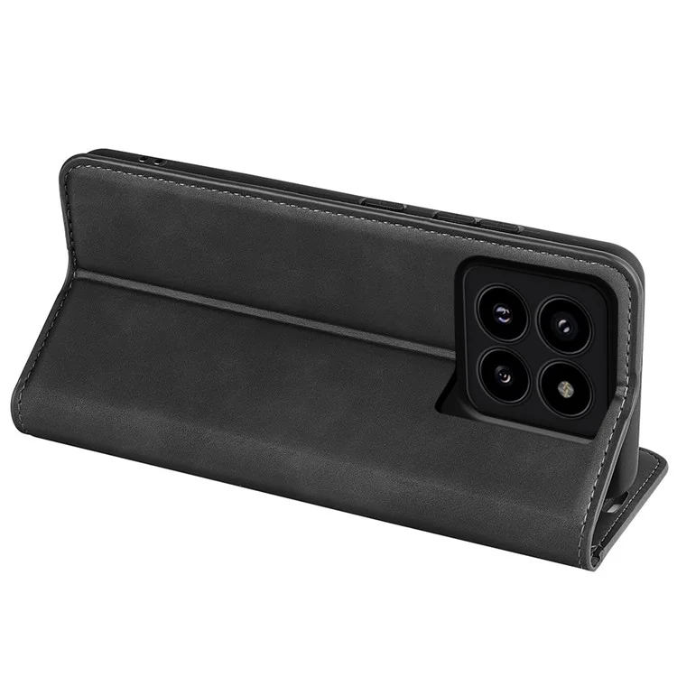 Para Xiaomi 14 Pro Funda Carcasa de Piel de PU Cartera Plegable - Negro