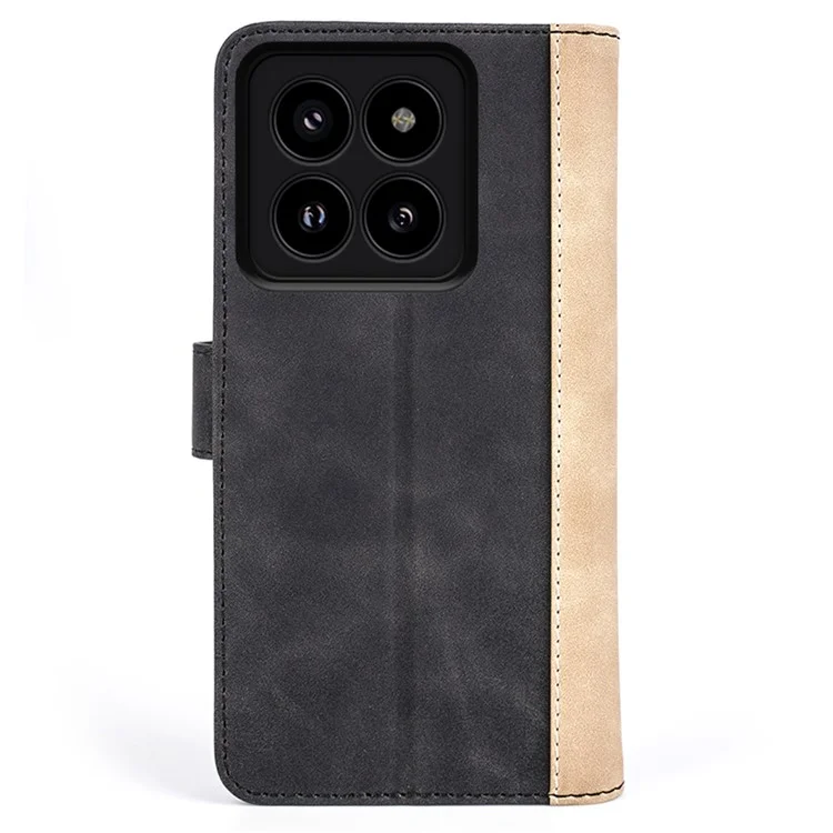 Per Xiaomi 14 Pro Case Stand Wallet Color Splicing Phone Cover - Nero