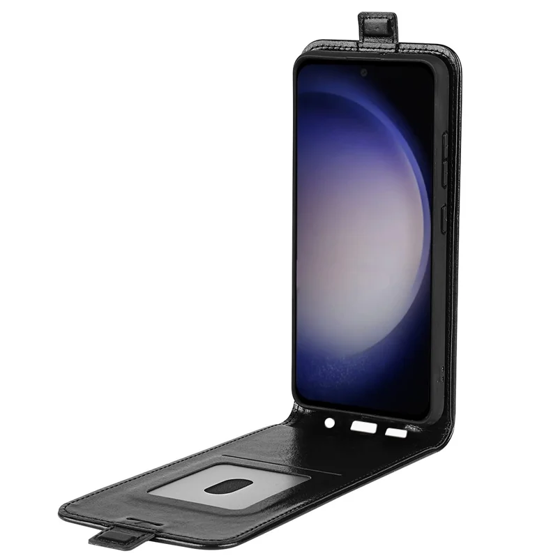 For Samsung Galaxy S24 Case Vertical Flip Leather Card Slot Phone Cover - Black