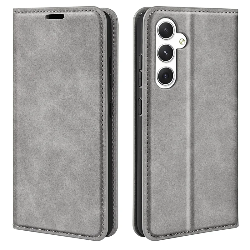 Für Samsung Galaxy S24+ Case Skin-touch Leder Wallet Handyhülle - Grau