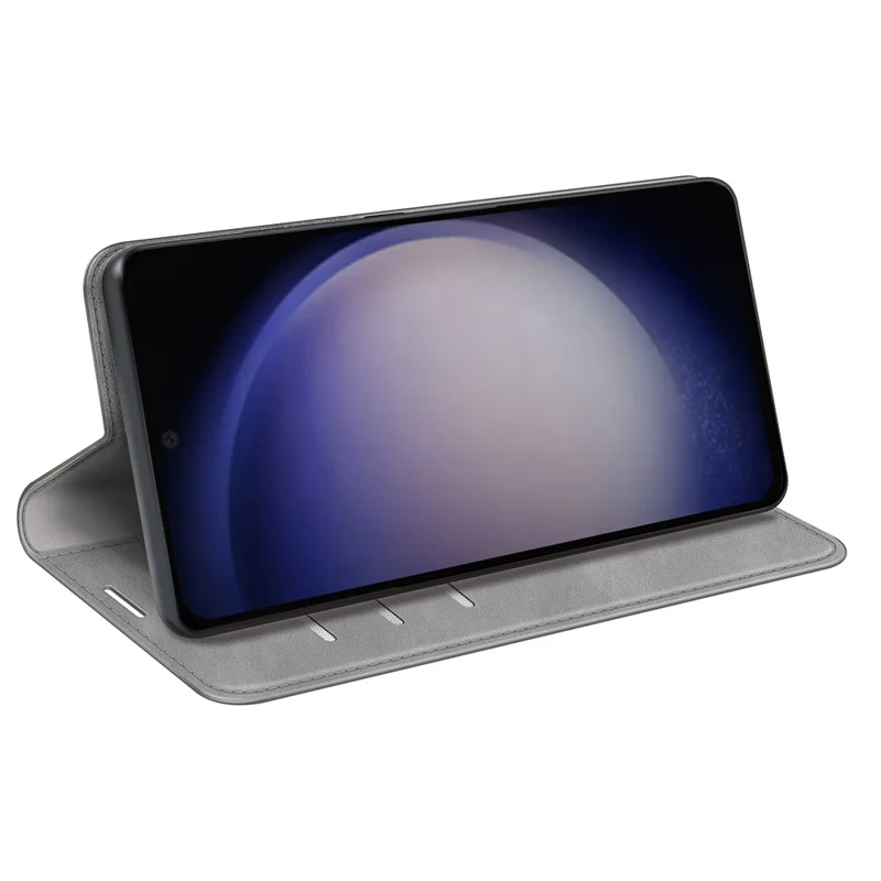 Für Samsung Galaxy S24+ Case Skin-touch Leder Wallet Handyhülle - Grau