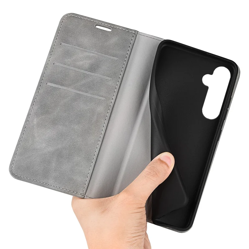 Für Samsung Galaxy S24+ Case Skin-touch Leder Wallet Handyhülle - Grau