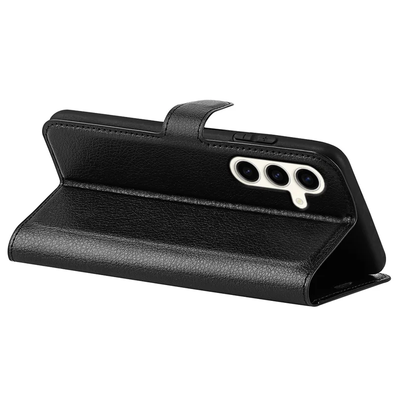 Per Samsung Galaxy S24+ Cover Portafoglio Stand Texture Litchi Cover per telefono - Nero