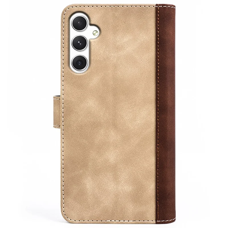 Para Samsung Galaxy S24 Case Wallet Color Splicing PU Leather Folio Phone Cover - Amarelo