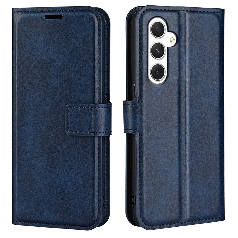Para Samsung Galaxy S24+ Capa Flip Stand Carteira de Couro PU Cobertura de Telefone - Azul
