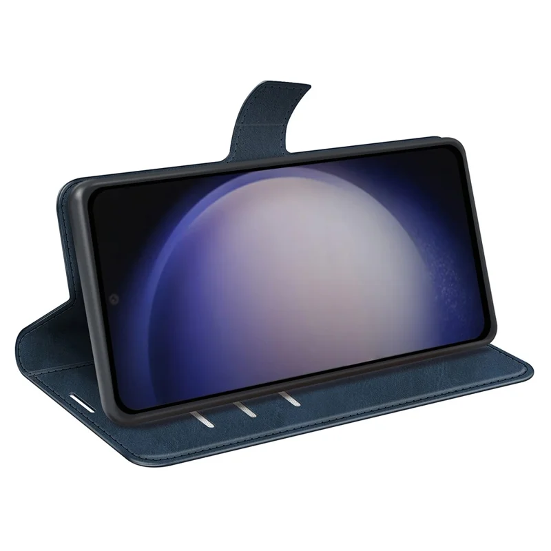 Para Samsung Galaxy S24+ Capa Flip Stand Carteira de Couro PU Cobertura de Telefone - Azul