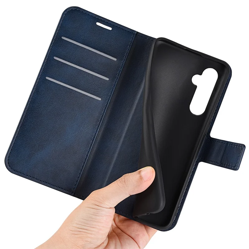 Para Samsung Galaxy S24+ Capa Flip Stand Carteira de Couro PU Cobertura de Telefone - Azul